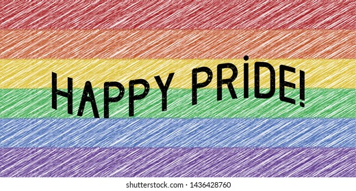 Happy pride background illustration design