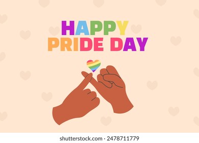 Happy pride day background with hands