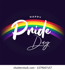 Happy Pride Day background with rainbow on background, symbol of freedom.