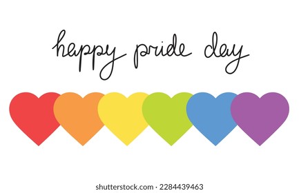 Happy pride day banner. Minimal LGBT banner with rainbow as heart.