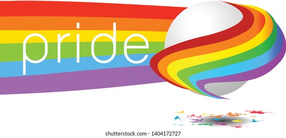 Happy pride day banner with rianbow Fireworks vector design - เวกเตอร์