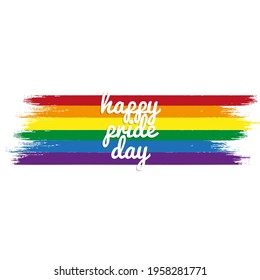 happy pride day colorful typography work.