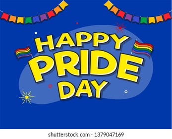 Happy Pride Day concept with rainbow colors flag symbol of freedom.