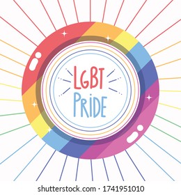 Tag des glücklichen Stolzes, Regenbogengrenzzeichen LGBT Community Vektor Illustration