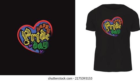 Diseño de camisetas del Día del Orgullo Feliz listo para imprimir