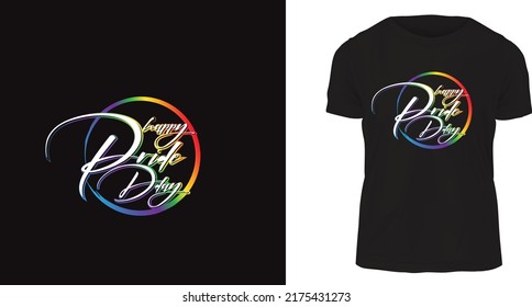 Happy Pride Day T-Shirt Design, bereit, dieses T-Shirt zu drucken 