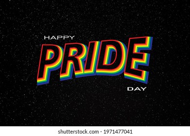 happy pride day typography vector