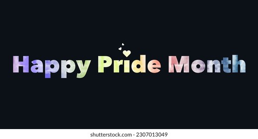 Happy pride lgbt month watercolor typography banner or poster