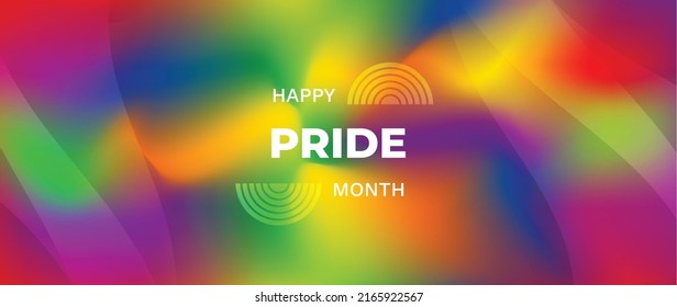 Happy Pride Month 2022 Background vector. Gay and LGBT banner and wallpaper design  for Gay Pride Month.