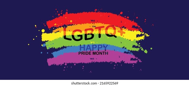 Feliz mes del orgullo 2022 Vector de fondo. Pancarta y diseño de fondo gay y LGBT para el Mes del Orgullo Gay.