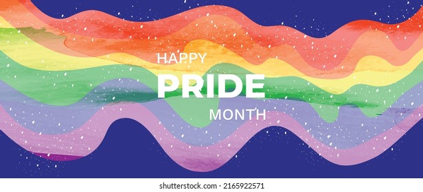 Happy Pride Month 2022 Background vector. Gay and LGBT banner and wallpaper design  for Gay Pride Month.