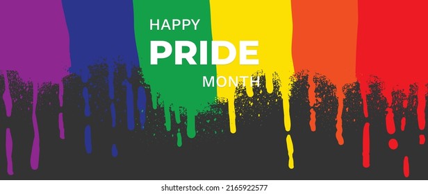 Happy Pride Month 2022 Background vector. Gay and LGBT banner and wallpaper design  for Gay Pride Month.