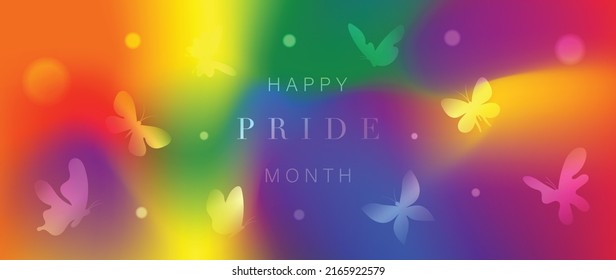 Happy Pride Month 2022 Background vector. Gay and LGBT banner and wallpaper design  for Gay Pride Month.