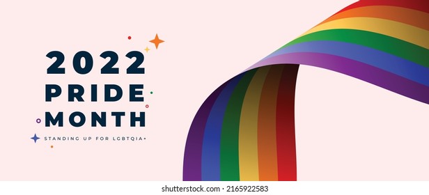 Happy Pride Month 2022 Background vector. Gay and LGBT banner and wallpaper design  for Gay Pride Month.