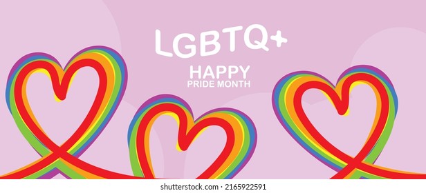 Happy Pride Month 2022 Background Vector. Gay And LGBT Banner And Wallpaper Design  For Gay Pride Month.