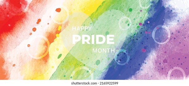Feliz mes del orgullo 2022 Vector de fondo. Pancarta y diseño de fondo gay y LGBT para el Mes del Orgullo Gay.