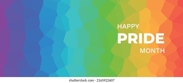 Happy Pride Month 2022 Background vector. Gay and LGBT banner and wallpaper design  for Gay Pride Month.