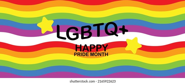 Happy Pride Monat 2022 Hintergrundvektor. Gay- und LGBT-Banner und Bildschirmhintergründe für Gay Pride Month.