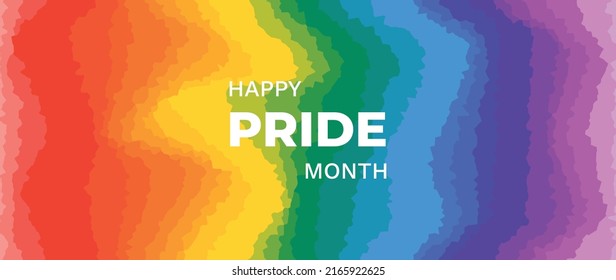 Happy Pride Month 2022 Background vector. Gay and LGBT banner and wallpaper design  for Gay Pride Month.