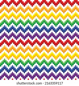 happy pride month Abstract pixel colorful vector illustration Seamless pattern on background fabric pattern design wallpaper.
