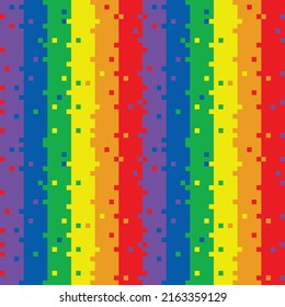 happy pride month Abstract pixel colorful vector illustration Seamless pattern on background fabric pattern design wallpaper.