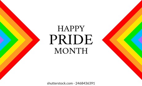 Happy pride month. Abstract rainbow design. Love is love, rainbow flag, lgbt pride. June 2024. Background template. Human rights and tolerance