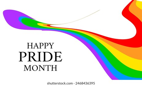 Happy pride month. Abstract rainbow design. Love is love, rainbow flag, lgbt pride. June 2024. Background template. Human rights and tolerance
