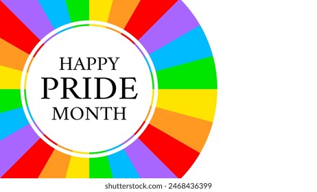 Happy pride month. Abstract rainbow design. Love is love, rainbow flag, lgbt pride. June 2024. Background template. Human rights and tolerance