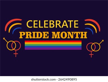 Happy Pride month background vector. LGBT community symbol with rainbow. Best for poster, banner and social media.
