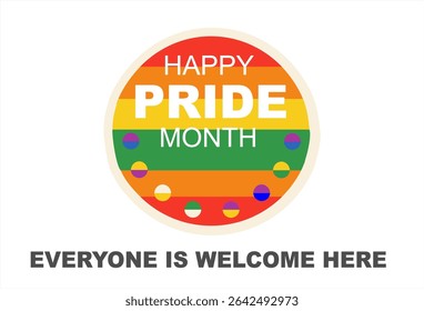 Happy Pride month background vector. LGBT community symbol with rainbow. Best for poster, banner and social media.