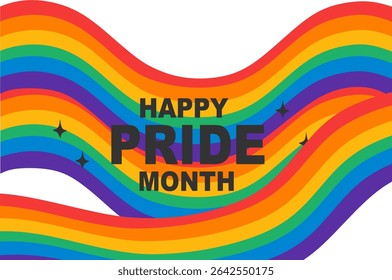 Happy Pride month background vector. LGBT community symbol with rainbow, glitter. Design for celebrating, bisexual, transgender, gender equality, rights, advertising.