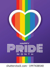 happy pride month banner design. LGBTQ celebrating. vector illustration