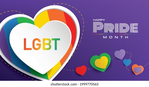 diseño de pancartas del mes del orgullo feliz. Celebración LGBTQ. ilustración vectorial