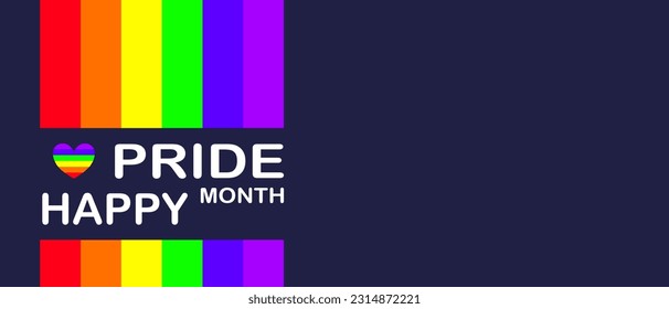 Happy Pride Month banner. LGBT pride month background. Vector illustration.