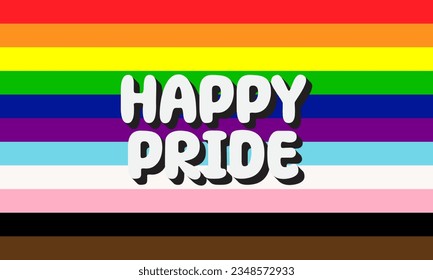 Happy pride month banner with LGBT pride Flag color 