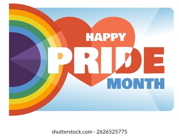Feliz Mês do Orgulho - banner, cartaz, cartão, ilustração vetorial