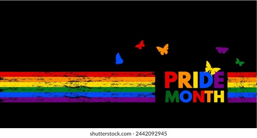 happy pride month- banner, vector illustration	
