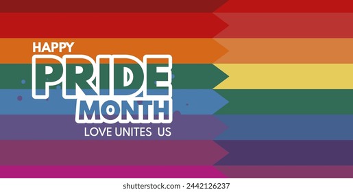 happy pride month- banner, vector illustration	