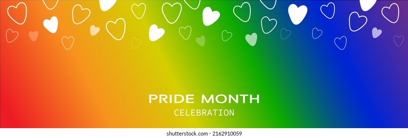 Happy Pride month celebration background with heart shape.