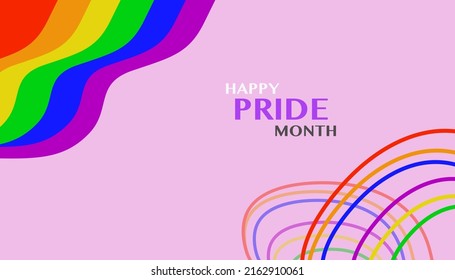 Happy Pride month celebration background with copy space.