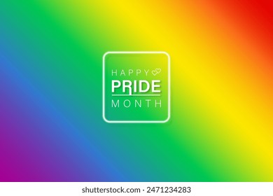 Happy pride month colorful rainbow gradient background vector design