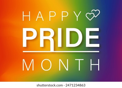 Happy pride month colorful rainbow gradient background vector design