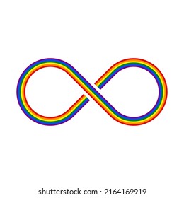happy pride month concept. infinity rainbow flag icon. vector illustration isolated on white background