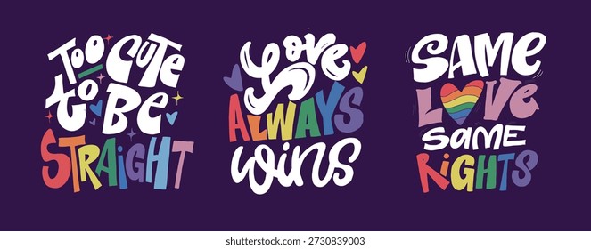 Happy Pride month - cute hand drawn doodle lettering print. 100% vector image. Funny hand drawn lettering about love. Pride month, trans love.