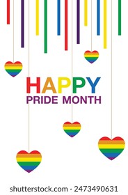 Happy pride month. Free vector rainbow. pride month event.