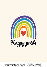 Happy Pride Month greeting card, poster.