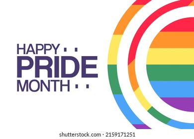 Happy Pride Month, June. Vector illustration. Holiday poster