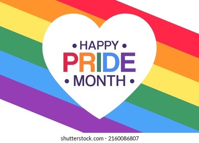 Happy Pride Month, June. Vector illustration. Holiday poster
