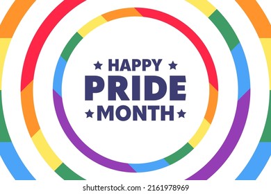 Happy Pride Month, June. Vector illustration. Holiday poster