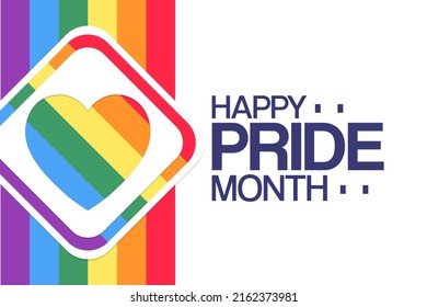 Happy Pride Month, June. Vector illustration. Holiday poster